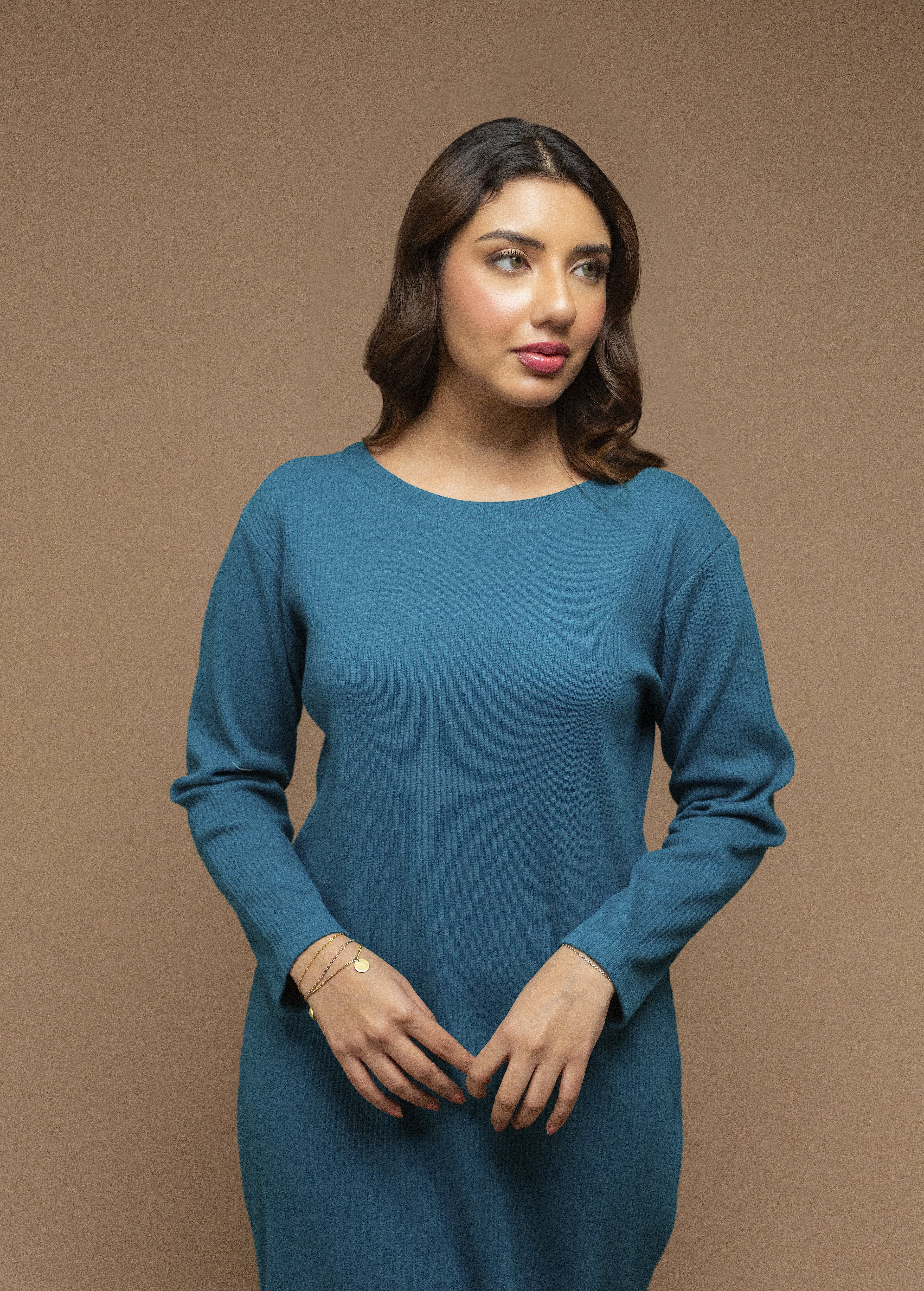 Basic Rib Bodycon - Blue